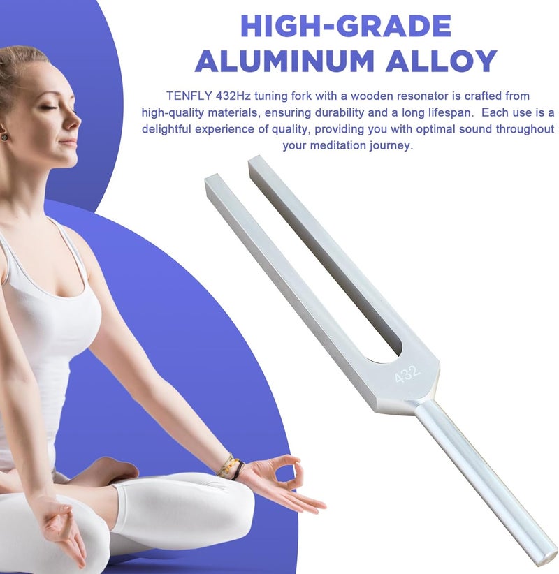 Tenfly 432 Hz Tuning Fork Paired with Elegant Wooden Resonator for Ultimate Meditation Experience - Image 4